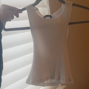 Zara Cream Ribbed Tank Top